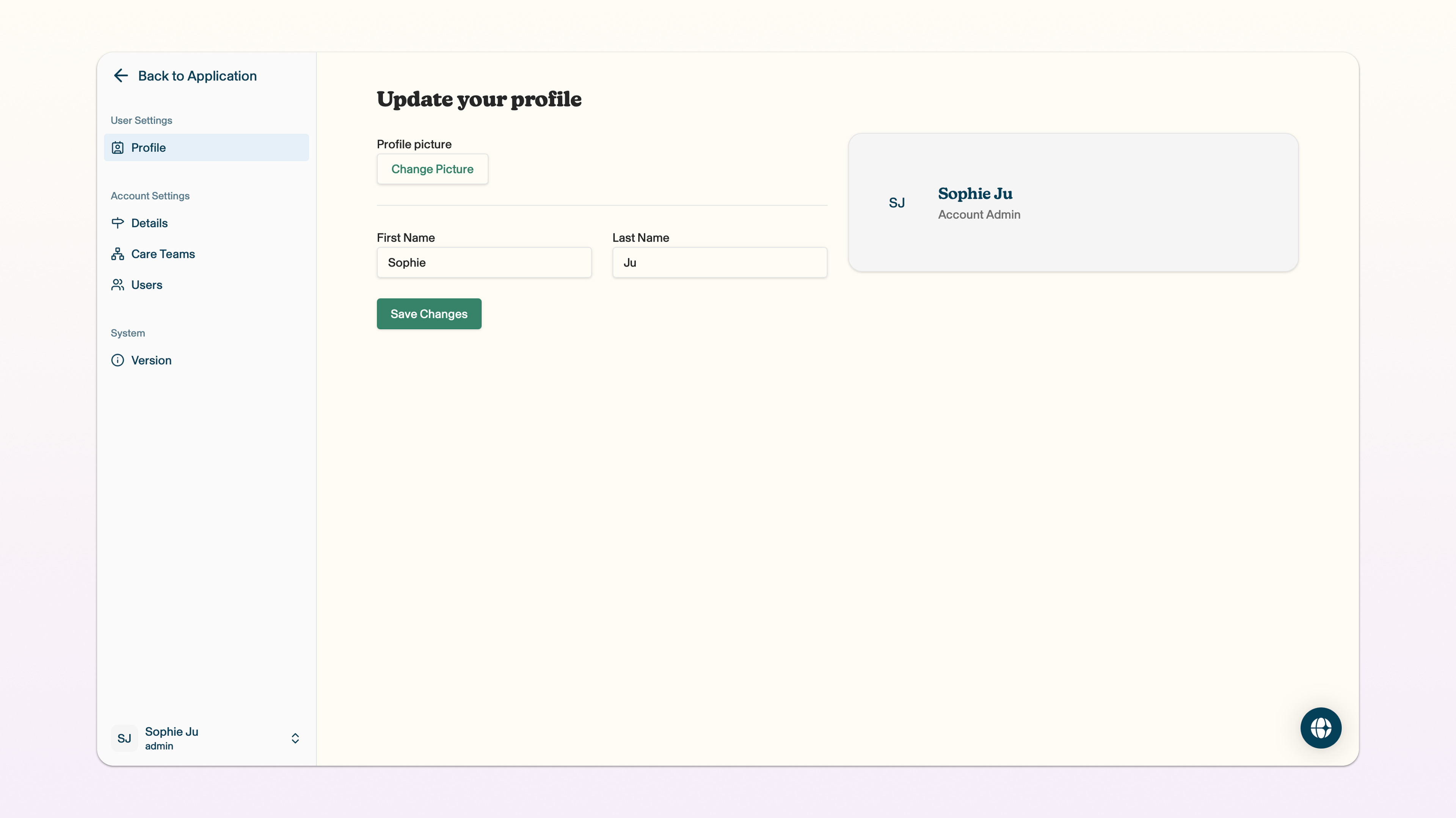 Create a user profile