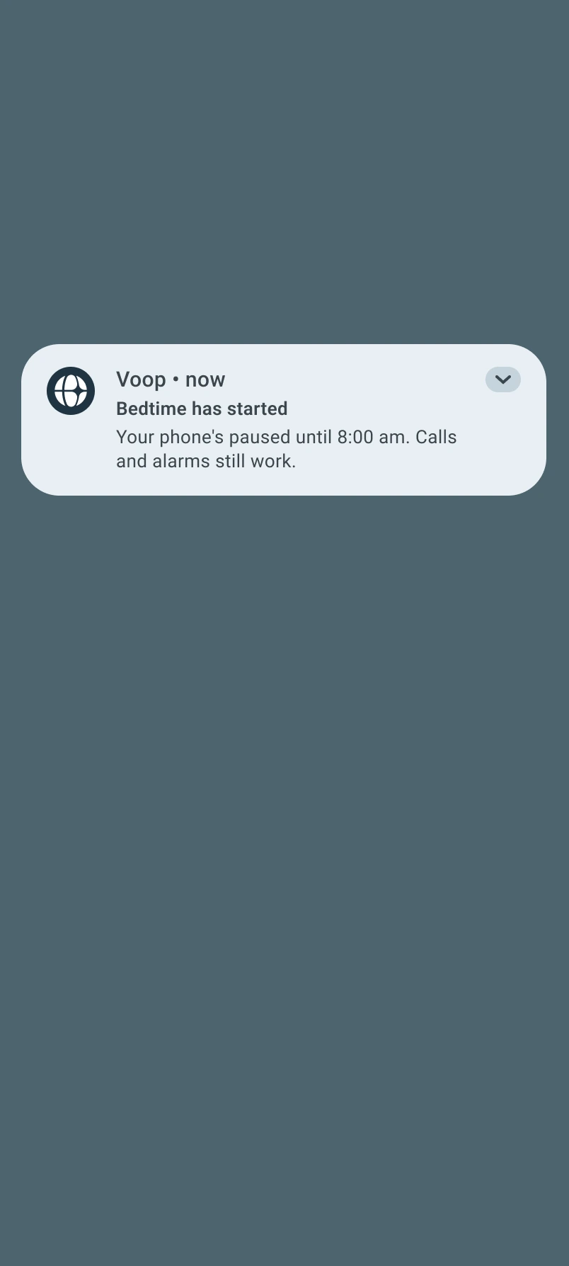 Bedtime starts — the child gets a notification that the phone is paused.